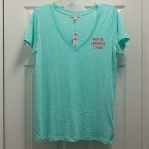 Express "Pour Me Something Strong" V-Neck Tee (M)